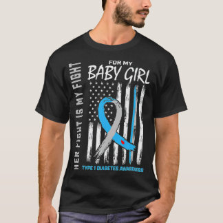 Baby Girl Daughter Typ 1 Diabetes-Warnhinweis  T-Shirt