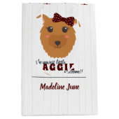 Baby Girl Dog Maroon Babydusche Mittlere Geschenktüte (Vorderseite)