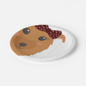 Baby Girl Dog Maroon Babydusche Pappteller (Schrägansicht)