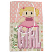 Baby Girl Doll on Quilt Mittlere Geschenktüte (Vorderseite)