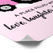 Baby Girl Doodle Pink Farm Traktor Name Kinderzimm Poster (Ecke)