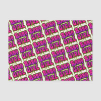 Baby Girl Dripping Word Art Spray Paint Pink Green
