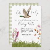 Baby Girl Duck Babydusche Einladung (Vorne/Hinten)