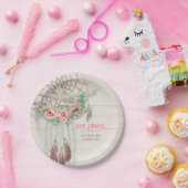 Baby Girl Dusche BOHO Floral Dream Catcher Feather Pappteller (Party)