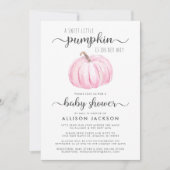 Baby Girl Dusche by Mail Pumpkin Pink Wasserfarbe Einladung (Vorderseite)