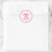 Baby Girl Dusche Danke Personalisiert Puppy Pink Runder Aufkleber (Tasche)