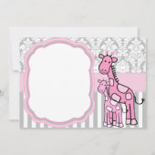 Baby Girl Dusche Einladung Rosa Giraffe anpassen (Rückseite)