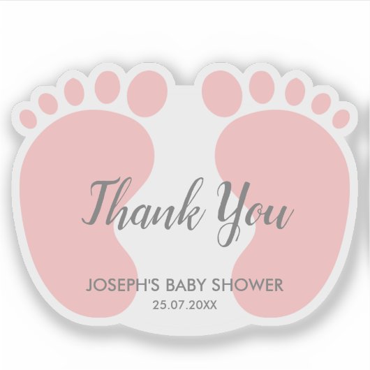 Baby Girl Dusche Gastgeschenk Vielen Dank Aufkleber (Vorderseite)