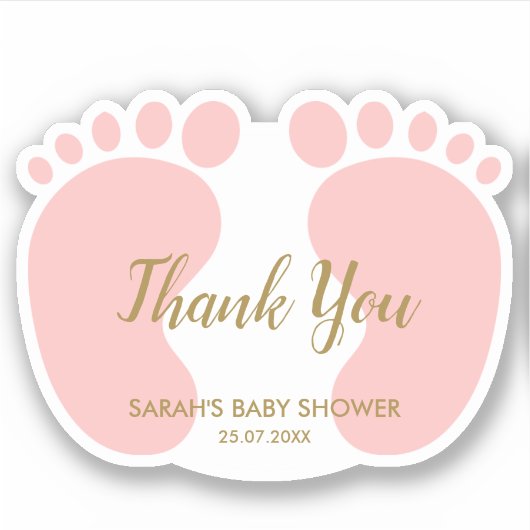 Baby Girl Dusche Gastgeschenk Vielen Dank Aufkleber (Vorderseite)