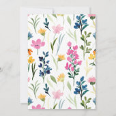 Baby Girl Dusche Kleine Wildblume Wasserfarbe Einladung (Rückseite)