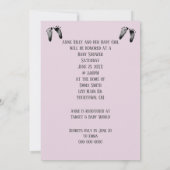 Baby Girl Dusche mit Baby Feet Einladung (Rückseite)