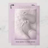 Baby Girl Dusche mit Baby Feet Einladung (Vorne/Hinten)