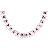 Baby Girl Dusche mit Fußabdrücken Wimpelkette (Alle)