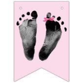 Baby Girl Dusche mit Fußabdrücken Wimpelkette (Dritte Fahne)