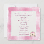 Baby Girl Dusche mit Fußspuren Einladung (Rückseite)