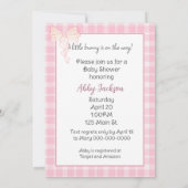 Baby Girl Dusche mit Niedlichem Bunny Einladung (Rückseite)