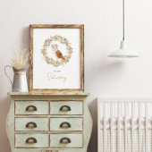 Baby Girl Dusche Name Owl Woodland Kinderzimmer Poster