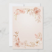 Baby Girl Dusche Navy Blush Pink Aquarellblume Einladung (Rückseite)