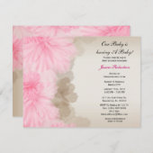 Baby Girl Dusche, Niedlich Pink, Einladung (Vorne/Hinten)