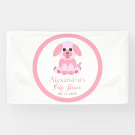 Baby Girl Dusche Personalisiert Puppy Pink Begrüßu Banner