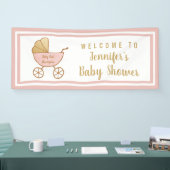 Baby Girl Dusche Pink Carriage Willkommen Banner (Messe)