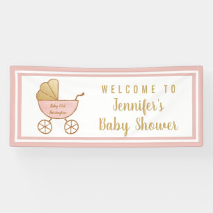 Baby Girl Dusche Pink Carriage Willkommen Banner