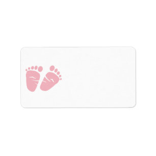 Baby Girl Dusche Pink Feet Adressaufkleber
