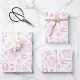 Baby Girl Dusche Pink Geschenkpapier Set