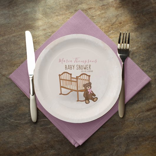 Baby Girl Dusche Pink Kinderzimmer Custom Pappteller