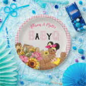 Baby Girl Dusche Pink Sonnenblume Baby Q Barbeque Pappteller (Party)