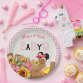 Baby Girl Dusche Pink Sonnenblume Baby Q Barbeque Pappteller (Party)