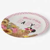 Baby Girl Dusche Pink Sonnenblume Baby Q Barbeque Pappteller (Schrägansicht)