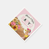 Baby Girl Dusche Pink Sunflowers Baby Q Barbeque Serviette (Ecke)