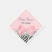 Baby Girl Dusche Rosa Band und Spitzen Zebra Print Serviette (Ecke)