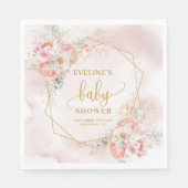 Baby Girl Dusche Rosa Glitzer Servietten (Vorderseite)