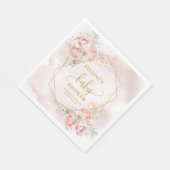 Baby Girl Dusche Rosa Glitzer Servietten (Ecke)