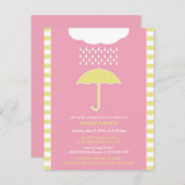 Baby Girl Dusche Rosa Regenschirm Einladung (Vorne/Hinten)