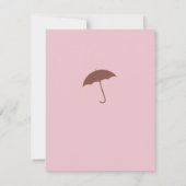 Baby Girl Dusche Rosa Regenschirm Einladung (Rückseite)
