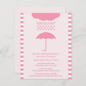 Baby Girl Dusche Rosa Regenschirm Einladung (Vorne/Hinten)