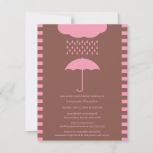 Baby Girl Dusche Rosa Regenschirm Einladung