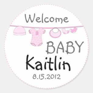 Baby Girl Duschkleidung Linie Rundkleber Runder Aufkleber