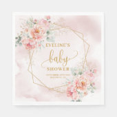 Baby Girl Duschpadel Rosa Glitzer Servietten (Vorderseite)