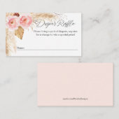 Baby Girl Duwer Boho Floral Diaper Raffle Ticket Begleitkarte (Vorne/Hinten)