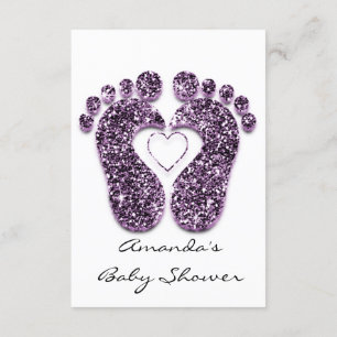 Baby Girl Duwer Feet White Minimalism Violet Einladung