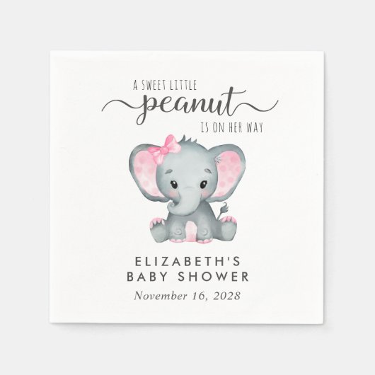 Baby Girl Duwer Niedlich Elephant Serviette (Vorderseite)