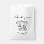 Baby Girl Duwer Pink Elephant Vielen Dank Geschenktütchen (Vorderseite)