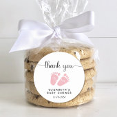 Baby Girl Duwer Pink Feet Vielen Dank Runder Aufkleber