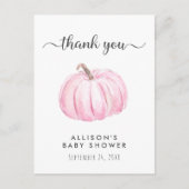 Baby Girl Duwer Pink Pumpkin Vielen Dank Postkarte (Vorderseite)