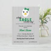 Baby Girl Eagle Green Baby Dusche Einladung (Stehend Vorderseite)