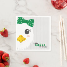 Baby Girl Eagle Green Baby Dusche Napkins